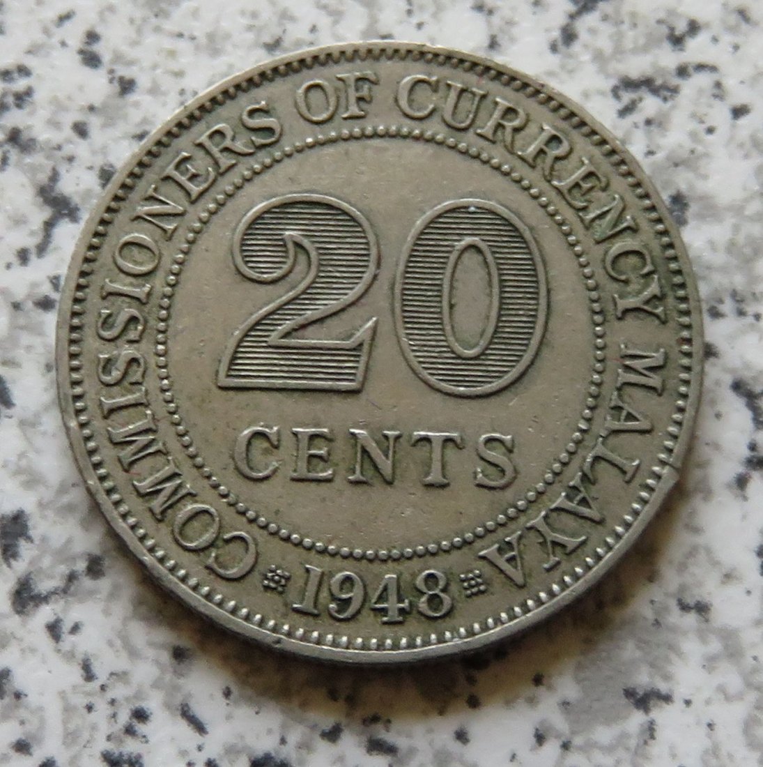  Malaya 20 Cents 1948   