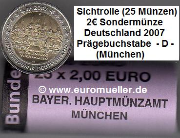 Deutschland Rolle D..2 Euro Sondermünze 2007..Meck.-Vorpom.   