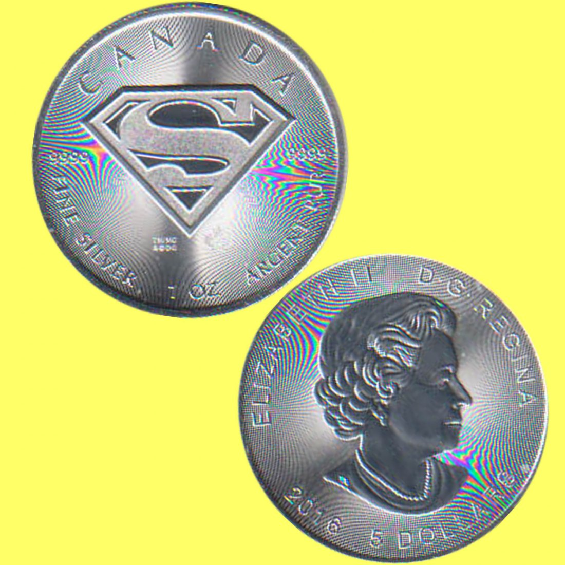 Kanada 5 Dollars Silbermünze *Superman - Logo* 2016 1oz Silber mit Sicherheitshologramm   