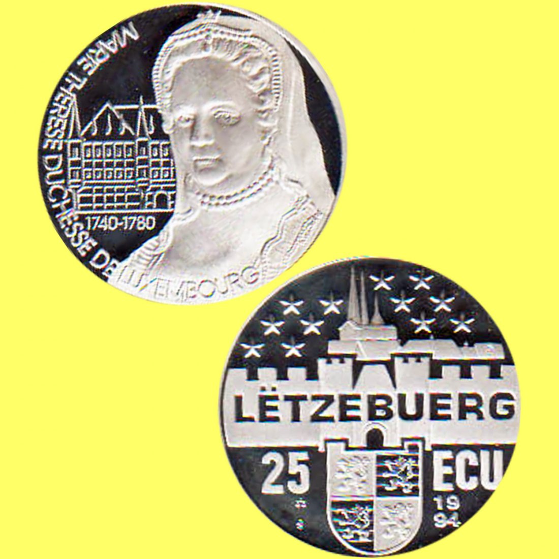  Luxemburg 25 ECU/€ Silbermünze *Herzogin Maria Theresia von Luxemburg* 1994 *PP* max 20.000St!   