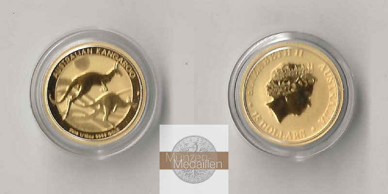 Australien 15 Dollar MM-Frankfurt Feingold: 3,11g Kangaroo 2018 