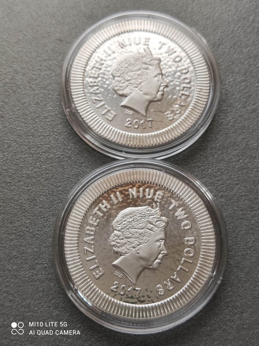  Niue 2 x 1 Oz Silber 2017 Eule = 2 x 2 Dollars   
