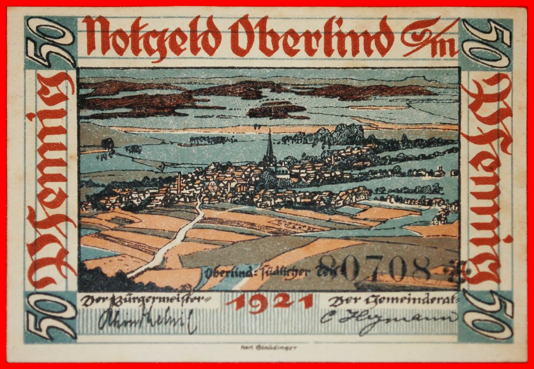  * THÜRINGEN: DEUTSCHLAND OBERLIND ★ 50 PFENNIG 1921 KNACKIG! VERÖFFENTLICHT WERDEN! ★OHNE VORBEHALT!   