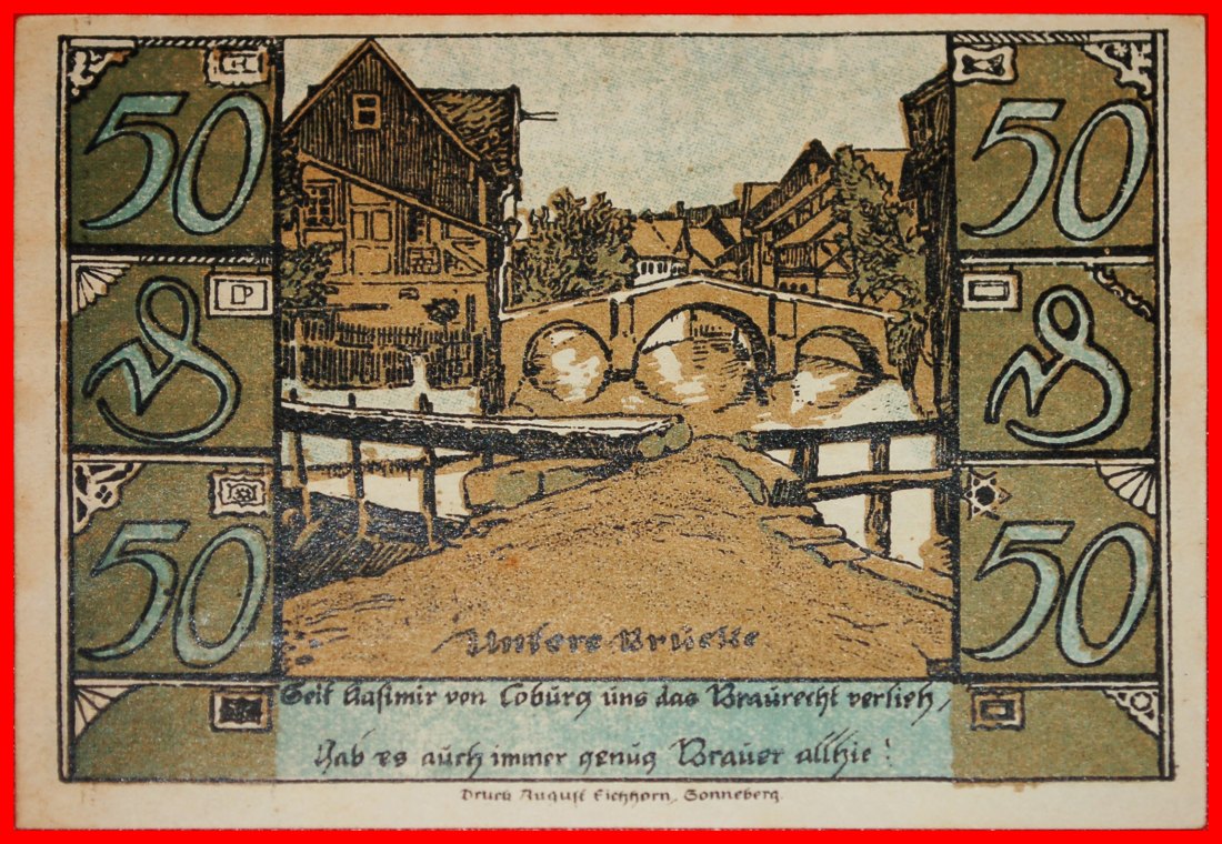  * THURINGIA: GERMANY OBERLIND ★ 50 PFENNIGS 1921 CRISP! TO BE PUBLISHED! LOW START ★ NO RESERVE!   