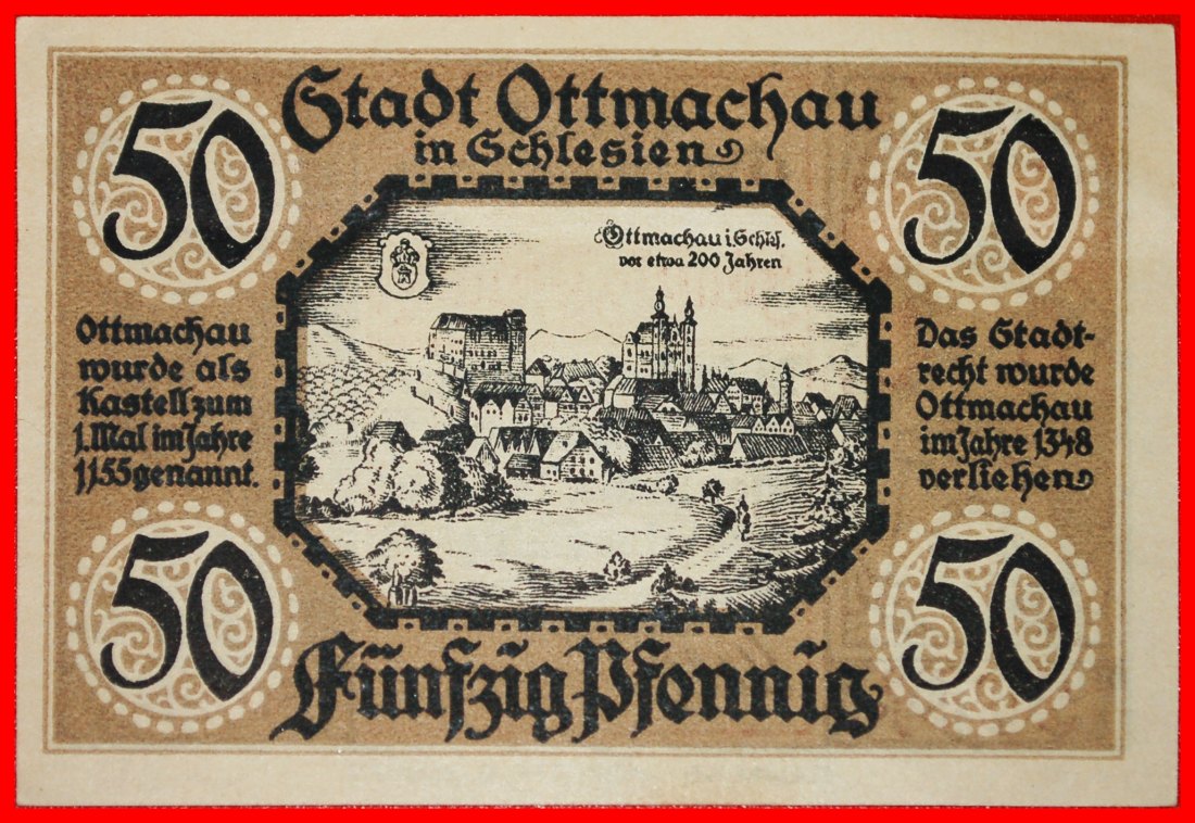  * UPPER SILESIA: GERMANY OTTMACHAU (POLAND OTMUCHOW)★50 PFENNIGS 1921! CRISP★LOW START ★ NO RESERVE!   