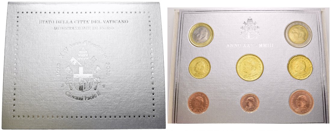 PEUS 8869 Vatikan In Originaleinband Euro-KMS (8 Münzen) 2003 Uncirculated