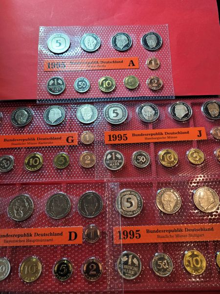  BRD 5x KMS 1995 ADFGJ 5x 12,68 DM ST selten Golden Gate Münzenankauf Koblenz Frank Maurer T435   