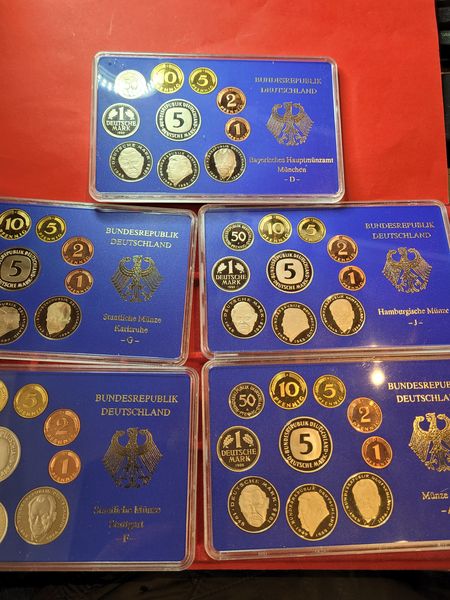  BRD 5x KMS 1995 ADFGJ 5x 12,68 DM PP selten Golden Gate Münzenankauf Koblenz Frank Maurer T436   