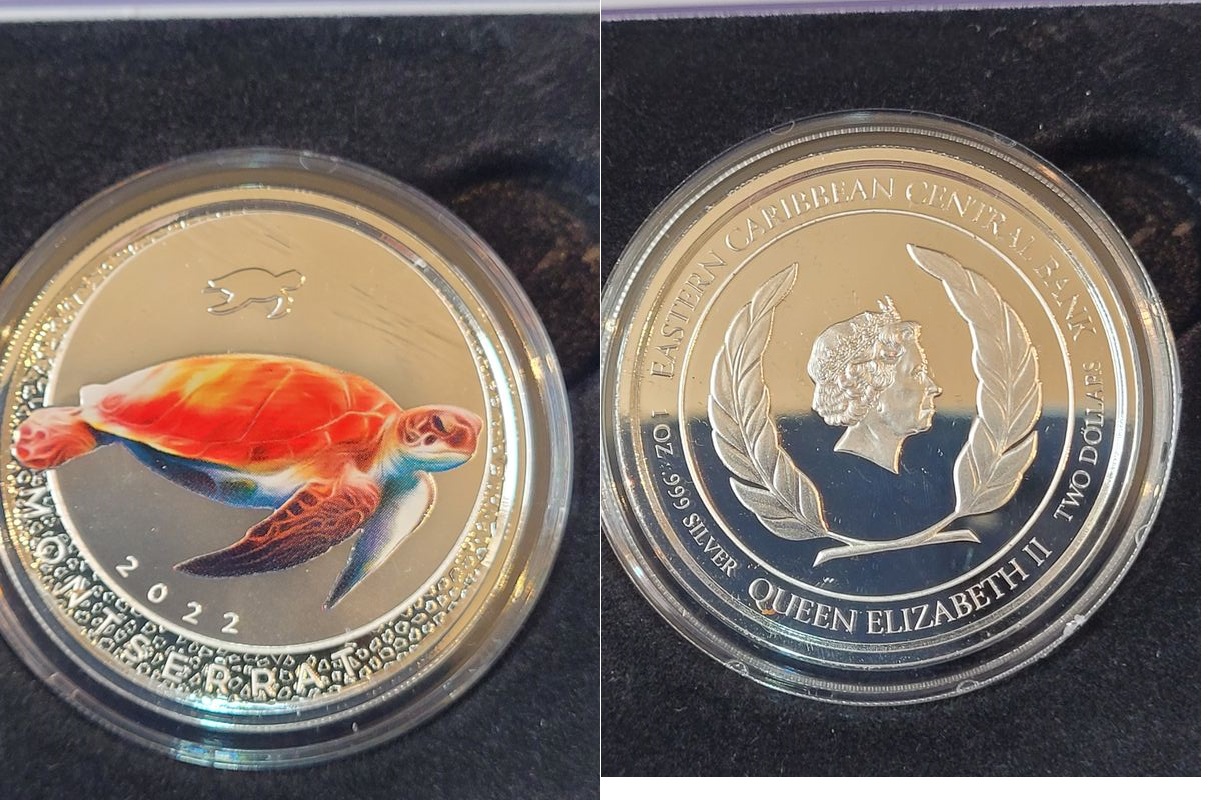  2 D.Eastern Caribbean 2022 Schildkröte PP 1 OZ A 500 Stück Münzenankauf Koblenz Frank Maurer T447   