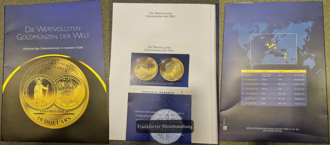 Die wertvollsten Goldmünzen der Welt Feingold: insg. 2,178g verschiedene Nominale 2018 