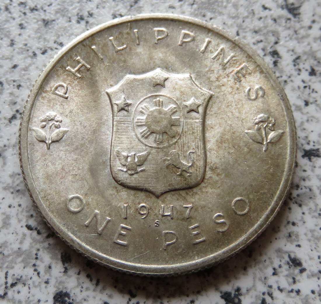  US-Kolonie Philippinen 1 Peso 1947 S   