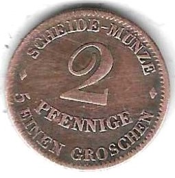  Sachsen-Coburg-Gotha 2 Pfennige 1856, Cu, ordentlicher Zustand, siehe Scan unten   