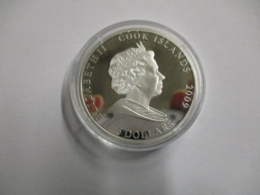  5 Dollars Cook Island 2009 Jupiter Silbermünze mit Zertifikat   