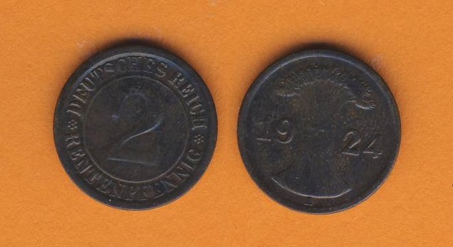  Weimarer Republik 2 Rentenpfennig 1924 A (2)   