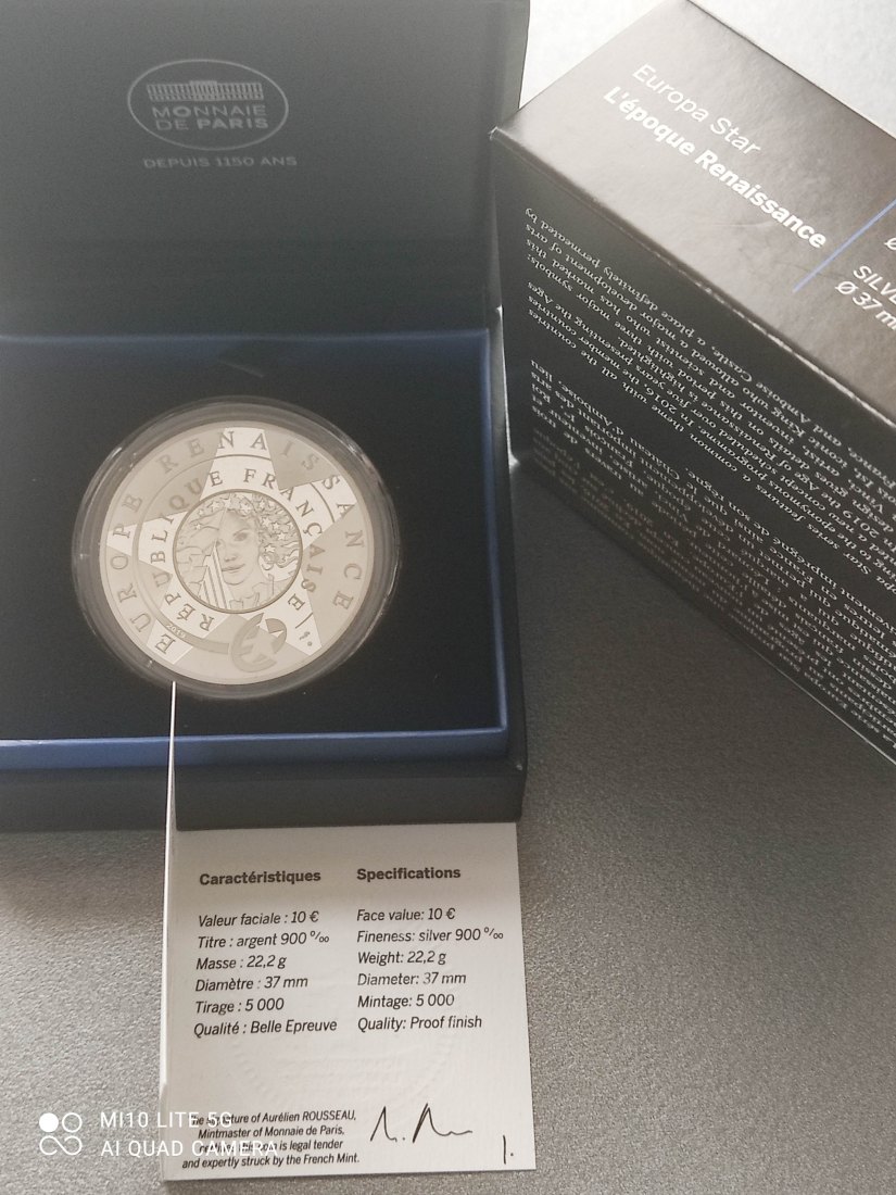  Frankreich 10 Euro Silber 2019 Leonardo da Vinci L'epoque Renaissance Europa Star Ausgabe   