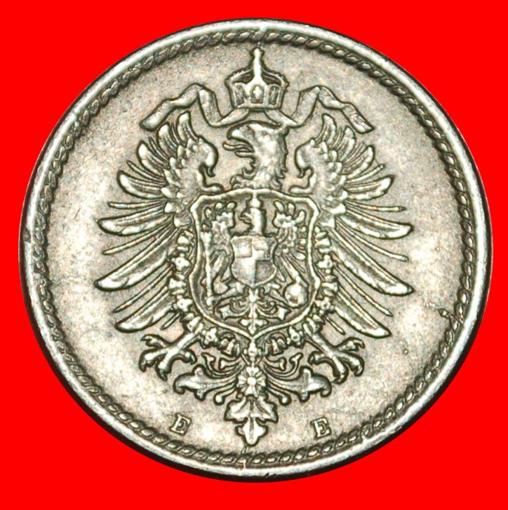  * EAGLE (1874-1889): GERMANY ★ 5 PFENNIG 1875E RARE! WILLIAM I (1871-1888) ★LOW START ★ NO RESERVE!   