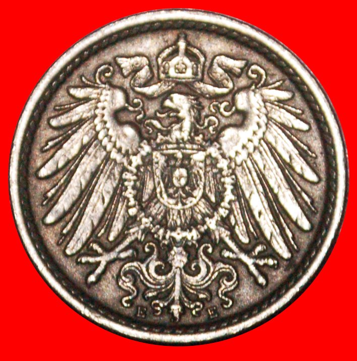  * EAGLE (1890-1915):GERMANY★5 PFENNIG 1915E UNCOMMON! WILLIAM II (1888-1918)★LOW START ★ NO RESERVE!   