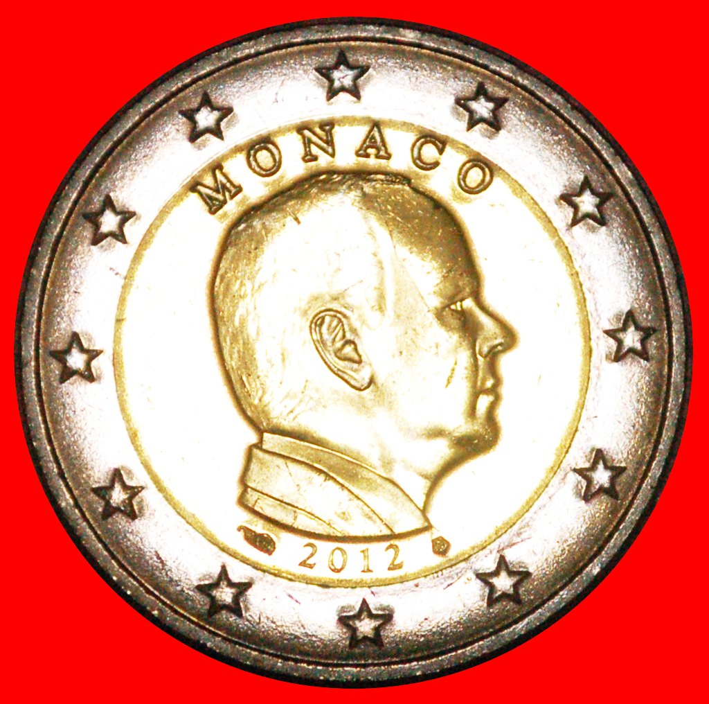 * FRANCE (2009-2022): MONACO ★ 2 EURO 2012 UNC UNCOMMON! ALBERT II (2005-)★LOW START ★ NO RESERVE!
