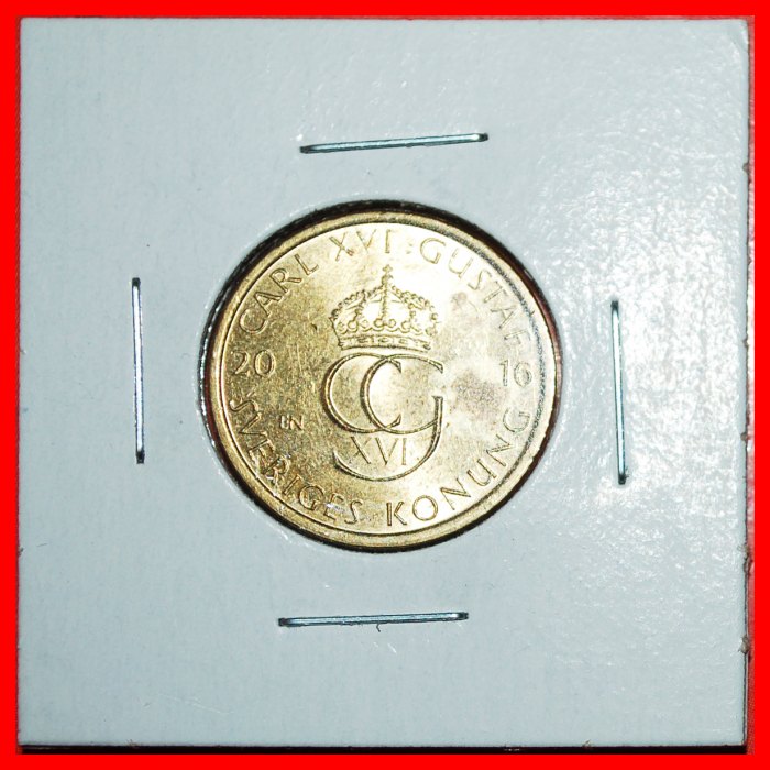  * NETHERLANDS:SWEDEN★5 CROWN 2016 MINT LUSTRE★HOLDER★CARL XVI GUSTAF (1973-)★LOW START ★ NO RESERVE!   