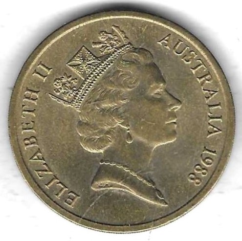  Australien 5 Dollar 1988, Al-Bro, fast Stempelglanz ohne Makel, siehe Scan unten   