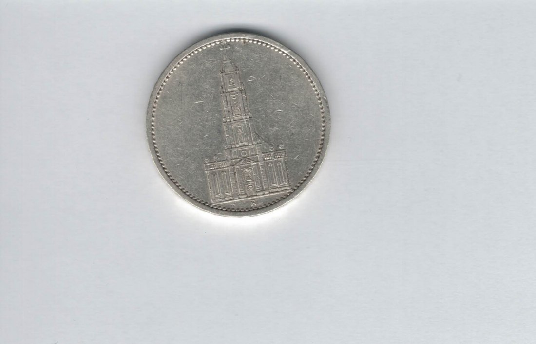  5 Mark 1935 A Garnisonkirche Reichsmark silber H´Kreuz Deutschland Spittalgold9800 (4975)   