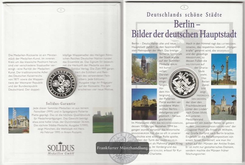  Deutschland, Berlin Medaille FM-Frankfurt  Feinsilber:15g   