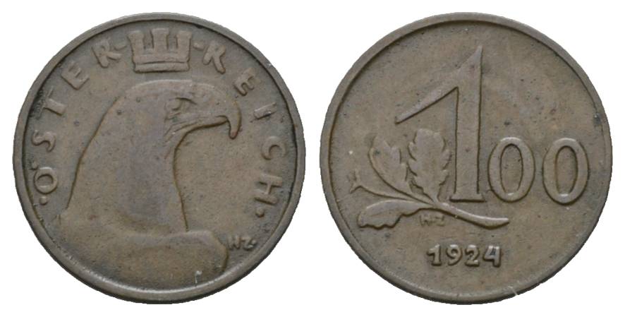  Österreich; 100 Kronen 1924; Erste Republik   