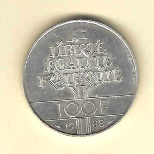  Frankreich 100 Francs 1988 Silber Golden Gate Frank Maurer Koblenz U 200   