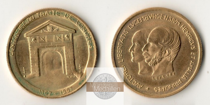 Luxemburg  40 Francs MM-Frankfurt Feingold: 11,62g Londoner Verträge 1967 
