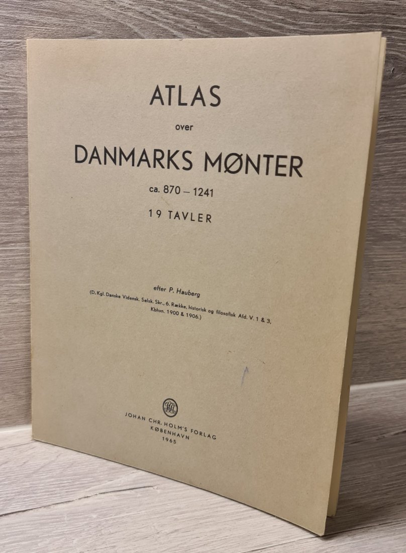 Hauberg - Atlas over Danmarks Mønter ca. 870-1241 / -19 Tavler - / ND 1965 zu Mittelalter Dänemark