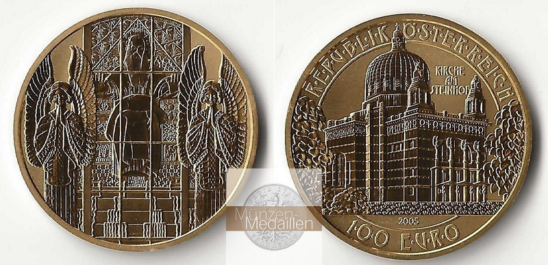 ÖSTERREICH, 2. Republik seit 1946. MM-Frankfurt Feingold: 16g 100 Euro 2005 