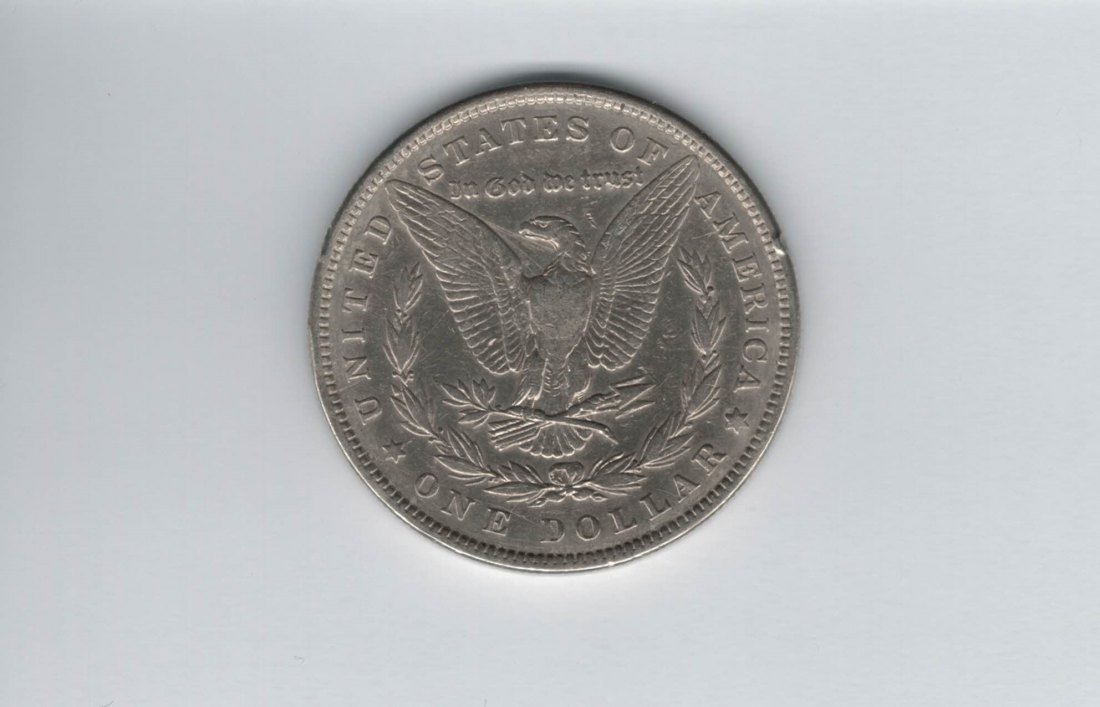  1 Dollar 1882 Morgan ohne Mz Randfehler 900 silber USA Spittalgold9800 (00)   