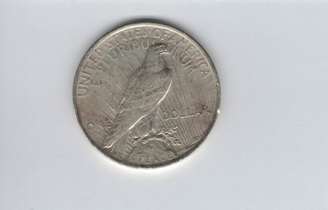  1 Dollar 1923 Peace Dollar Randfehler Kratzer 900er silber USA Spittalgold9800 (00   