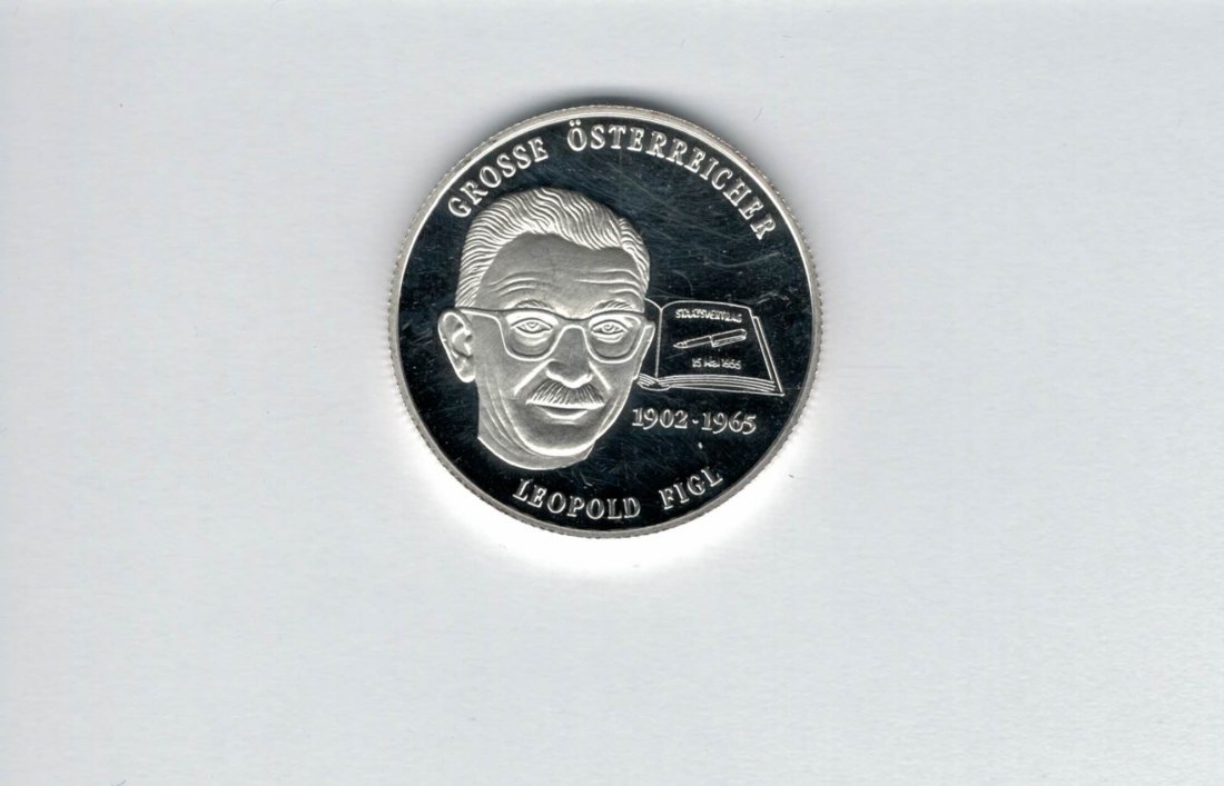  Silbermedaille Leopold Figl silber 925/10,2g Österreich Spittalgold9800 (00   