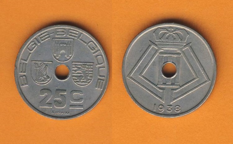  Belgien 25 Centimes 1938 Belgie - Belgique   