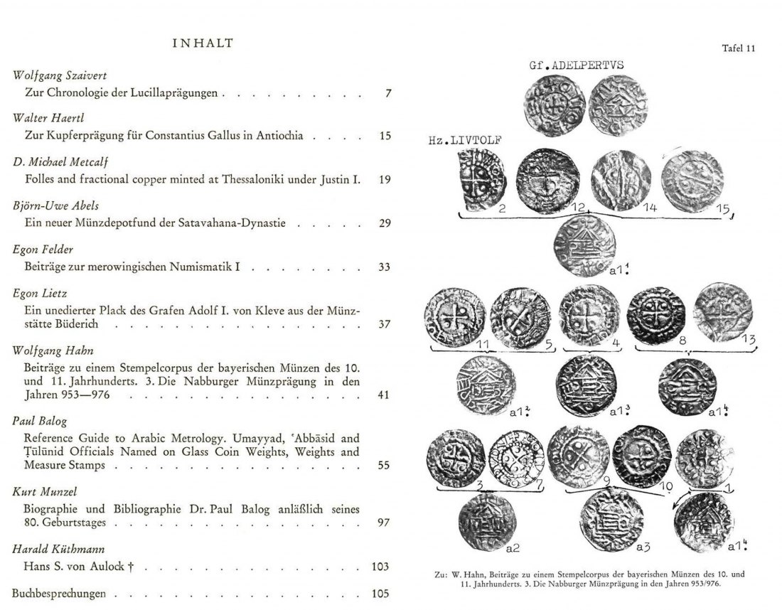  Jahrbuch für Numismatik und Geldgeschichte Band 30 1980 ua Stempelcorpus bayerische Münzen 10/11 Jhd   