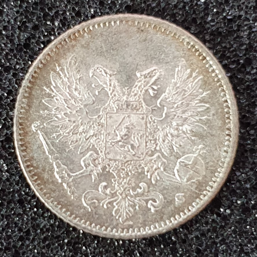  Finnland Kursmünze aus der Serie Unabhängigkeit 25 Penniä 1917 Silber Münze   