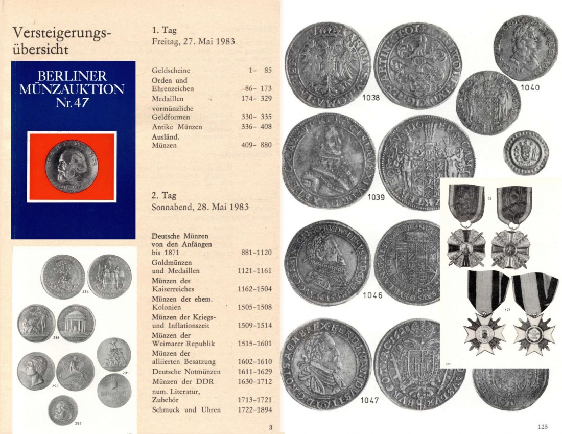  Staatlicher Kunsthandel der DDR / Reihe BERLINER Münzauktion Auktion 47 (1983) Münzen & Medaillen   