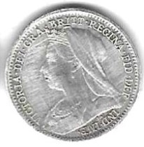  Großbritannien Threepence 1901, Silber 1,41 gr. 0,925, sehr gut erhalten, siehe Scan unten   