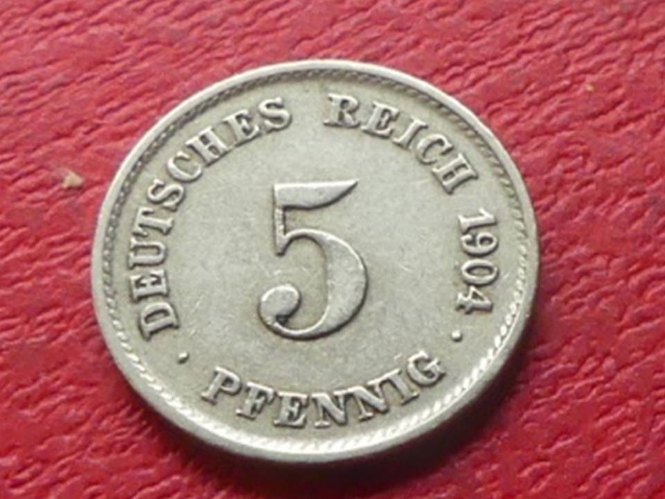  s.4 Deutsches Kaiserreich**  5 Pfennig 1904 G   