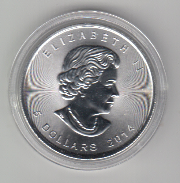  Kanada, Maple Leaf 2014, 1 unze oz Silber   