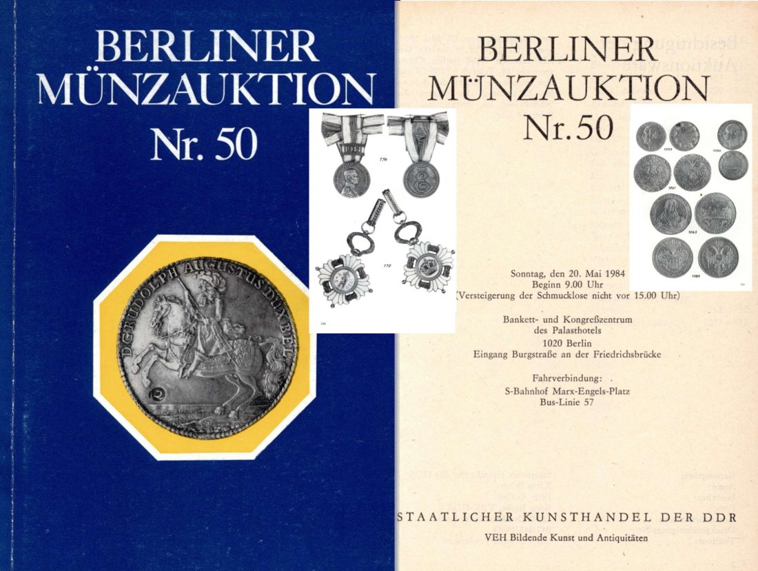  Staatlicher Kunsthandel der DDR / Reihe BERLINER Münzauktion Auktion 50 (1984) Münzen & Medaillen   