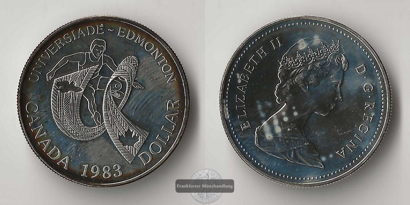  Kanada  1 Dollar 1983 Edmonton University Games FM-Frankfurt  Feinsilber: 11,66g   