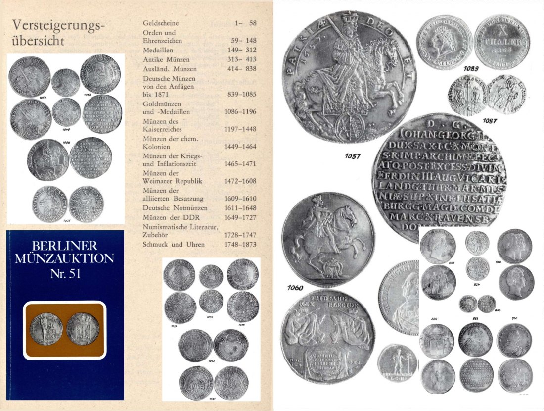  Staatlicher Kunsthandel der DDR / Reihe BERLINER Münzauktion Auktion 51 (1984) Münzen & Medaillen   