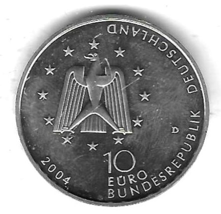  BRD 10 Euro 2004, Columbus für die ISS, Silber 18 gr. 0,925, BU, siehe Scan unten   