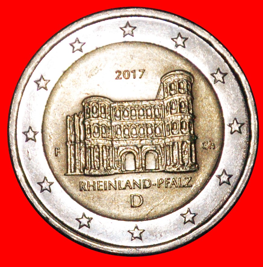 * RHEINLAND-PFALZ: DEUTSCHLAND ★ 2 EURO 2017F NICHT-PHALLISCHE TYP! STEMPELGLANZ★OHNE VORBEHALT!