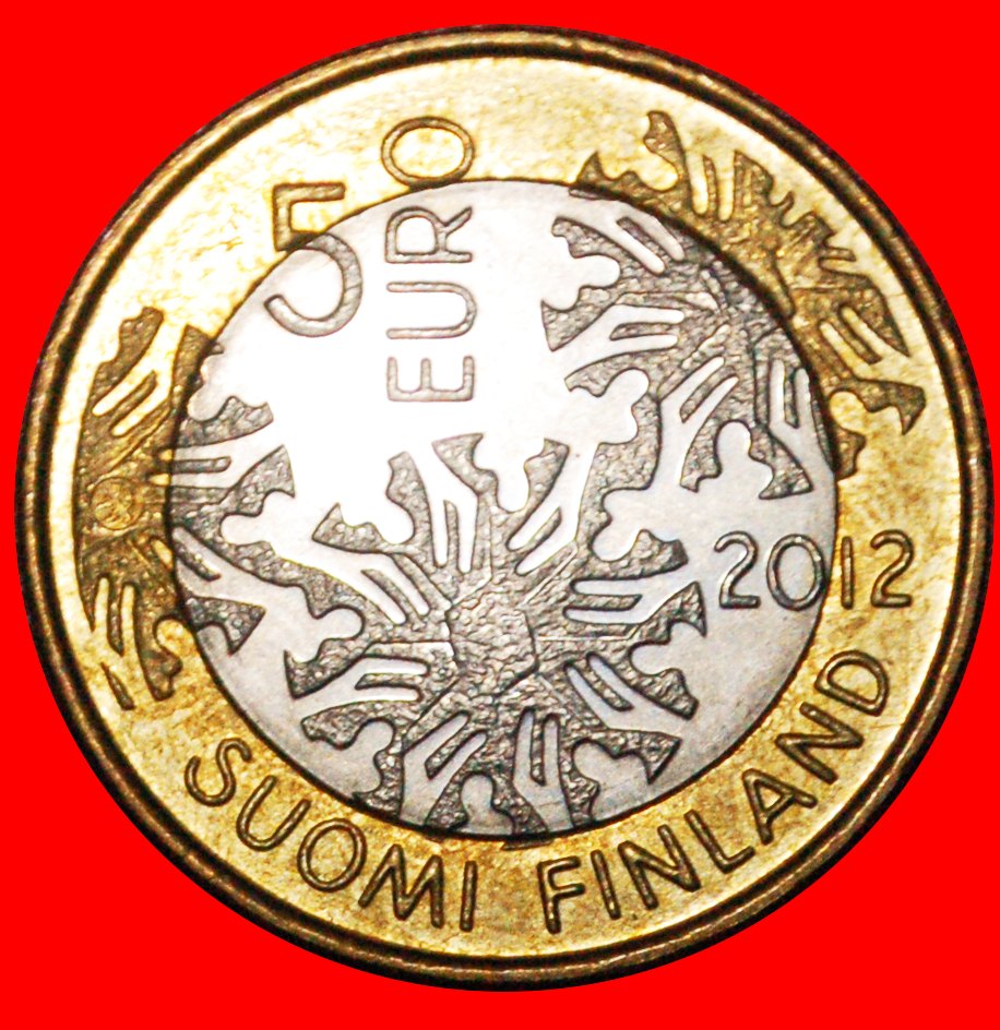  * STARS AND AURORA BOREALIS: FINLAND★5 EURO 2012 BI-METALLIC UNC MINT LUSTRE★LOW START ★ NO RESERVE!   