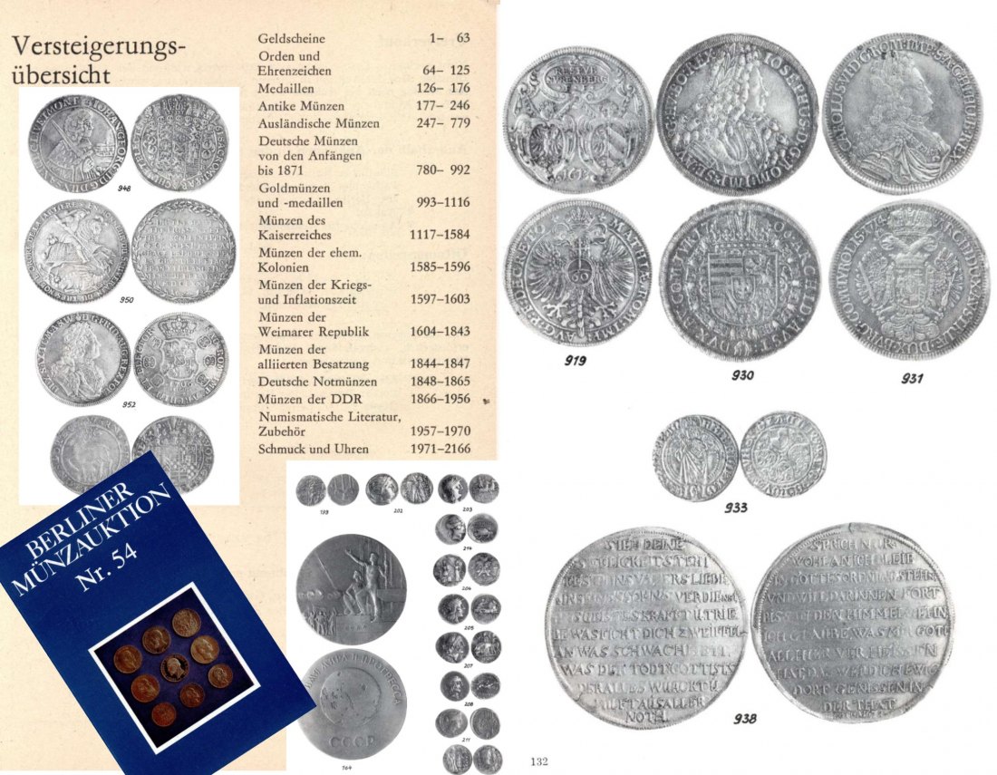  Staatlicher Kunsthandel der DDR / Reihe BERLINER Münzauktion Auktion 54 (1985) Münzen & Medaillen   