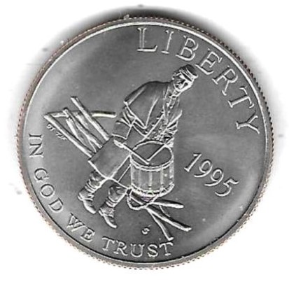  USA Half Dollar 1995, Bürgerkrieg, Cu beschichtet mit Cu-Ni, Proof, siehe Scan unten   