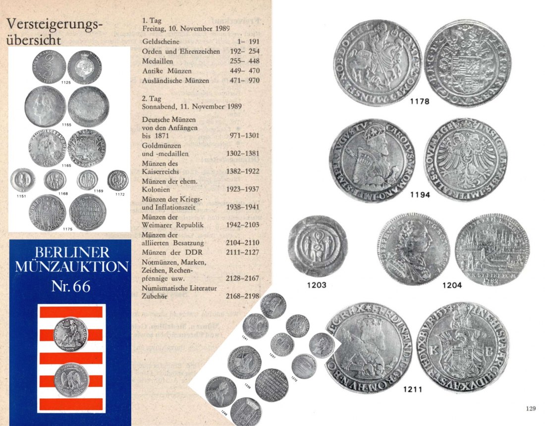  Staatlicher Kunsthandel der DDR / Reihe BERLINER Münzauktion Auktion 66 (1989) Münzen & Medaillen   